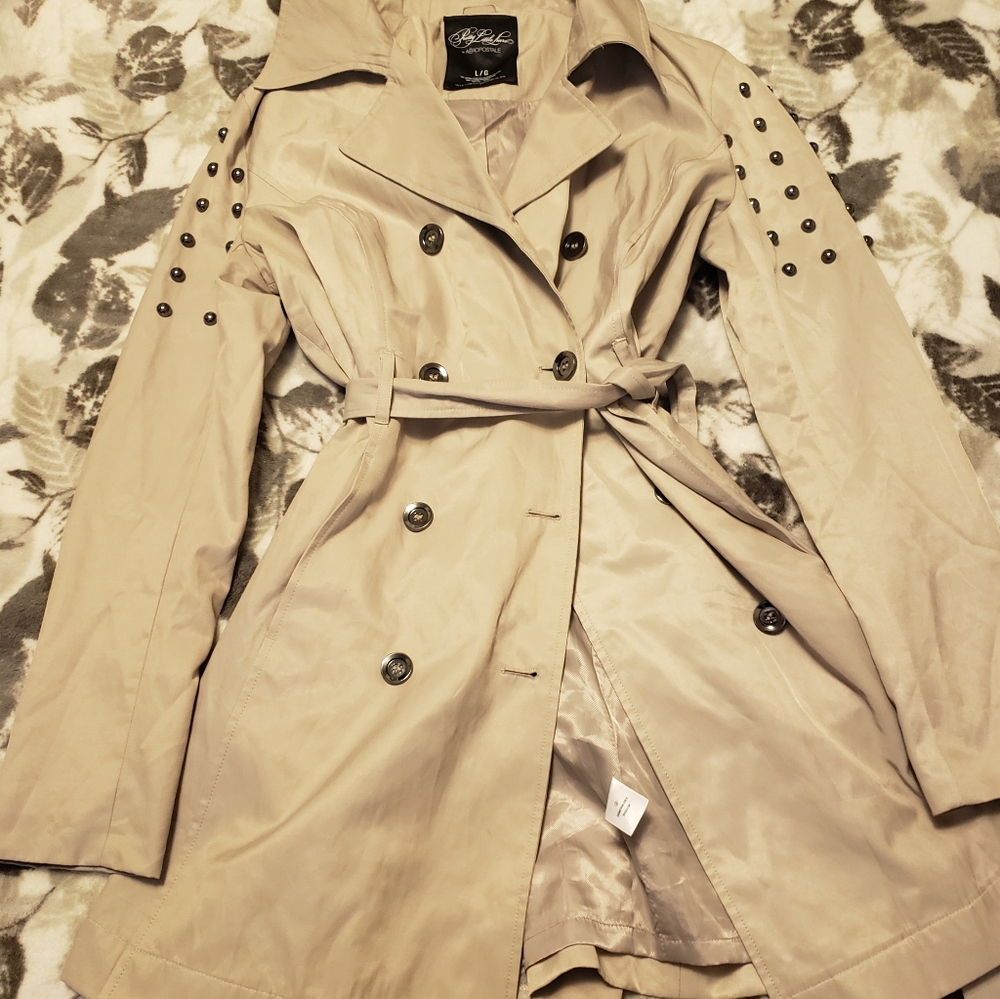 Studded Trench Coat with Belt